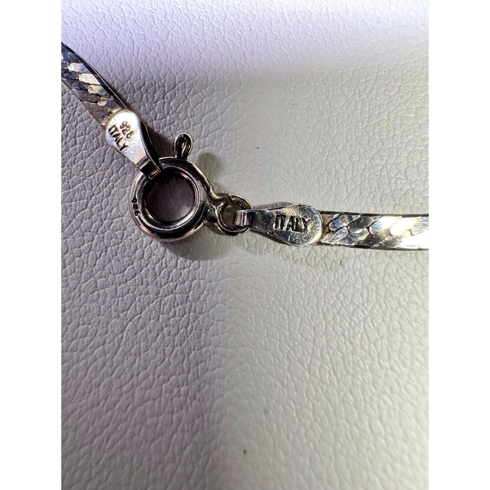 Sterling Silver Necklace 925 Made In Italy 18 Inch - Picture 6 of 8